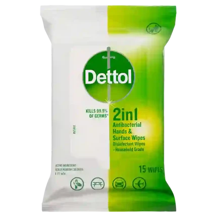Dettol 2 in 1 Hands & Surfaces Anti-Bacterial Wipes